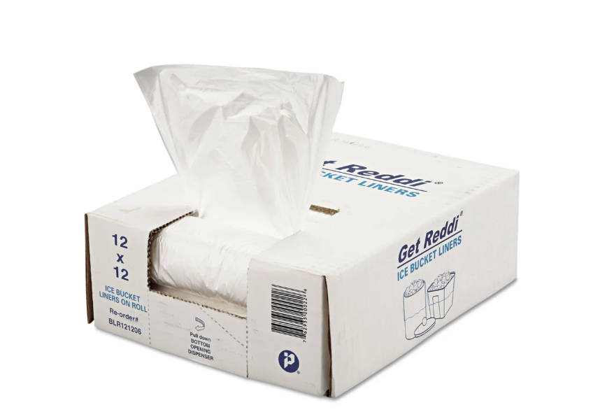 Inteplast Group Ice Bucket Liner Bags, 3 Qt, 0.24 Mil, 12" X 12", Clear, 1,000/carton