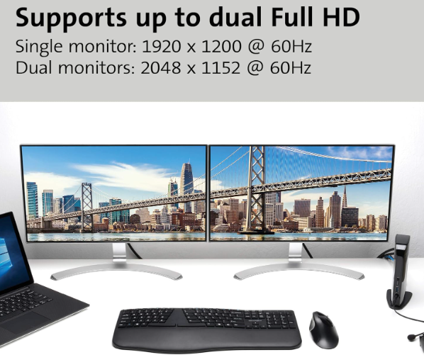 Kensington USB 3.0 Dual Display Docking Station (K33972US)