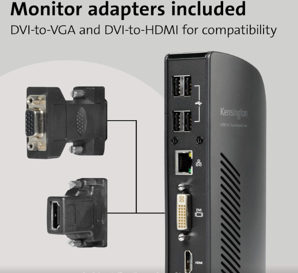 Kensington USB 3.0 Dual Display Docking Station (K33972US)