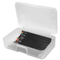 Advantus Gem Pencil Storage Box, 2 1/2" X 8 1/2" X 5 1/2", Clear