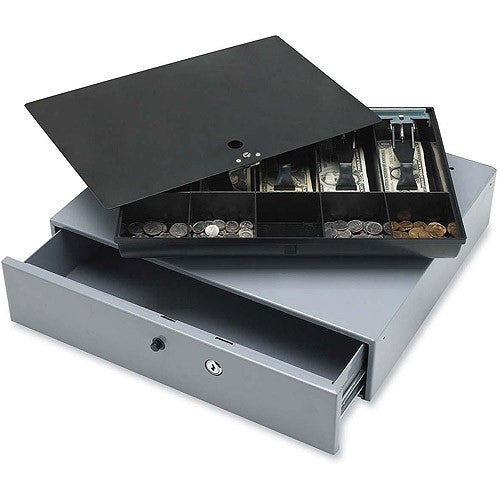 Sparco Cash Drawer with Removable Tray, 3.8" X 17.8" X 15.8", Black/Gray - Local Pick-up Only