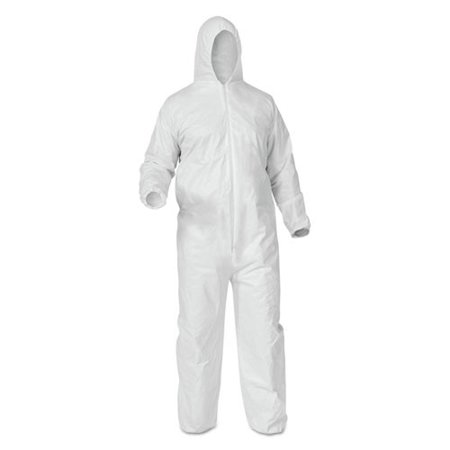 Kleenguard™ A35 Economy Liquid & Particle Protection Coveralls, Zipper Front/Elastic Wrists/Ankles/Hood, White