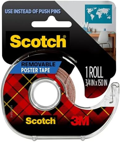 3M 109 Wallsaver Removable Mounting Tape - Two Pack (2 Pack, White)