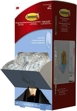 Command Clear Hooks and Strips (Pack of 50)
