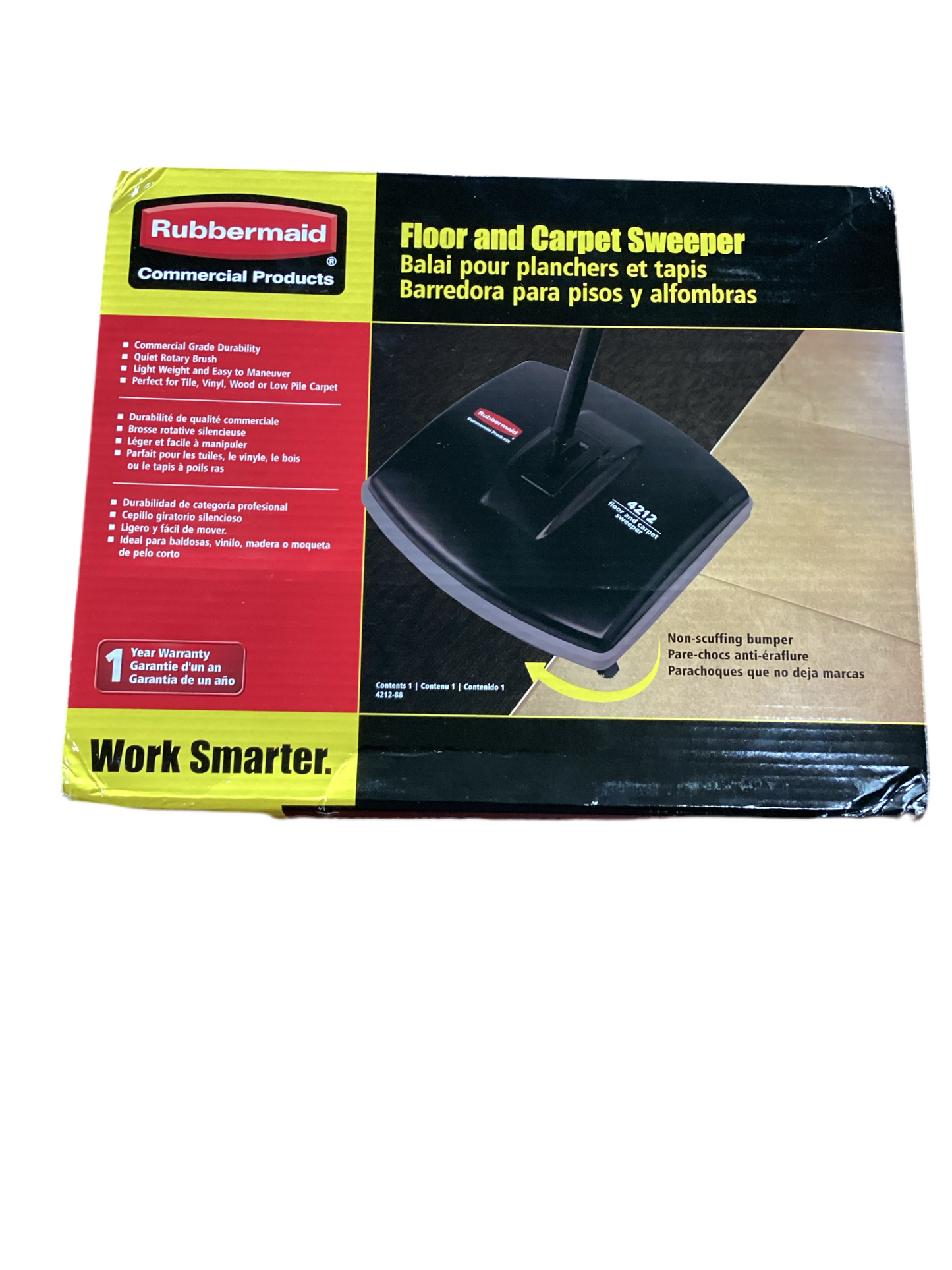 Rubbermaid commercial 421288BLA floor and carpet sweeper.