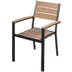 (Singular) SunVilla Newport Stackable Patio Chair, Faux Wood | Model: 1768234 Local Pickup Only