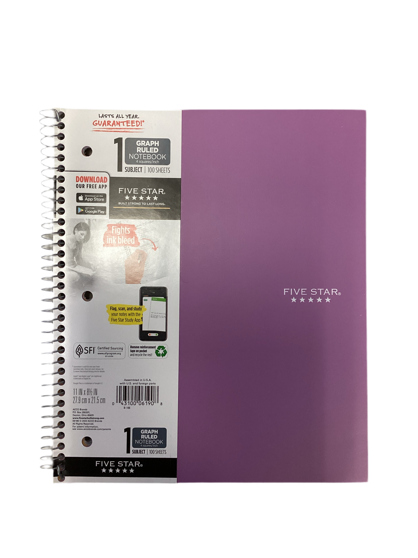 Five Star Wirebound Notebooks /Graph Ruled Notebook