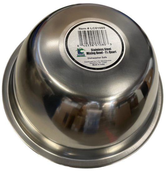 1 1/2 Qt. All Purpose True Capacity Mixing Bowl Stainless Steel