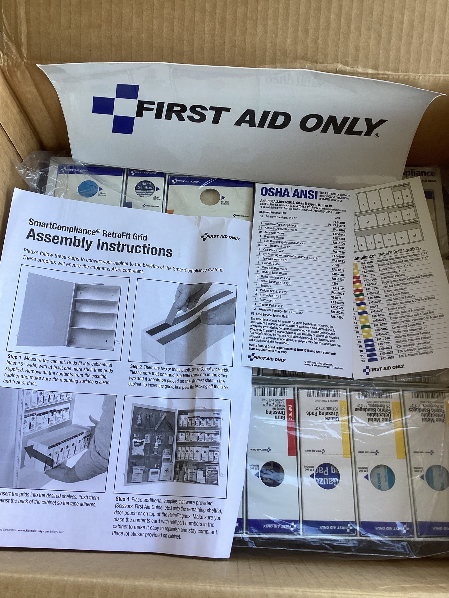 Smartcompliance, retrofit, cabinet, first aid kit.