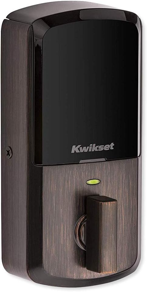 Kwikset 99420-002 Aura Bluetooth Programmable Keypad Door Lock Deadbolt Featuring SmartKey Security