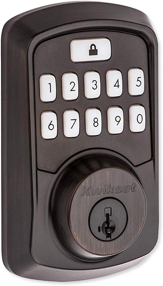 Kwikset 99420-002 Aura Bluetooth Programmable Keypad Door Lock Deadbolt Featuring SmartKey Security