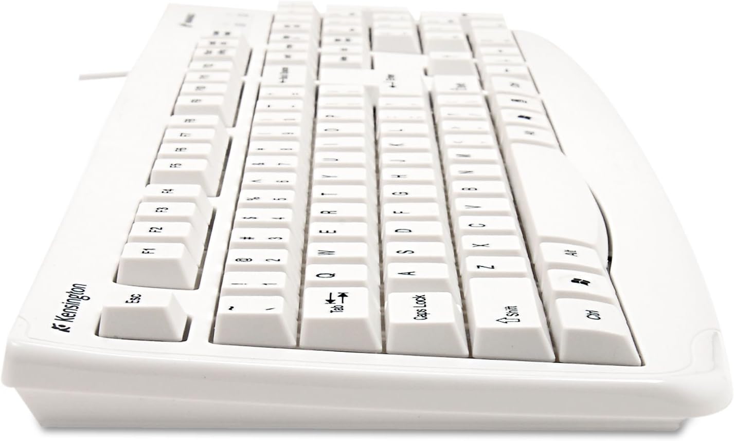 Kensington Pro Fit USB Washable Keyboard, White (K64406US)