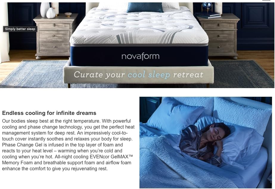 Novaform New Model 14” Comfort Grande Advanced Gel Memory Foam Mattress. Size: Queen | Model: 1723203