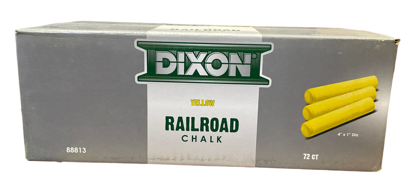 Industrial Railroad Crayon Chalk with Tapered 4" x 1" Sticks, Yellow, 72-Pack (88813)