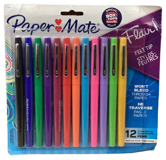 PaperMate Felt Tip Pen, Medium Point, Assorted Ink