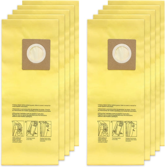 10 Pack Disposable Vacuum Bag for Hoover Commercial HushTone Canister CU2 Vacuum Cleaner CH54013 CH54015 CH54113 CH54115, Yellow (AH10243)