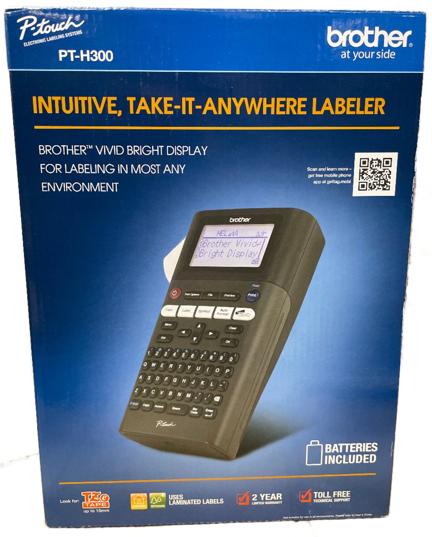 Brother BRT-PTH300 PT-H300 Take-It-Anywhere Labeler with One-Touch Formatting