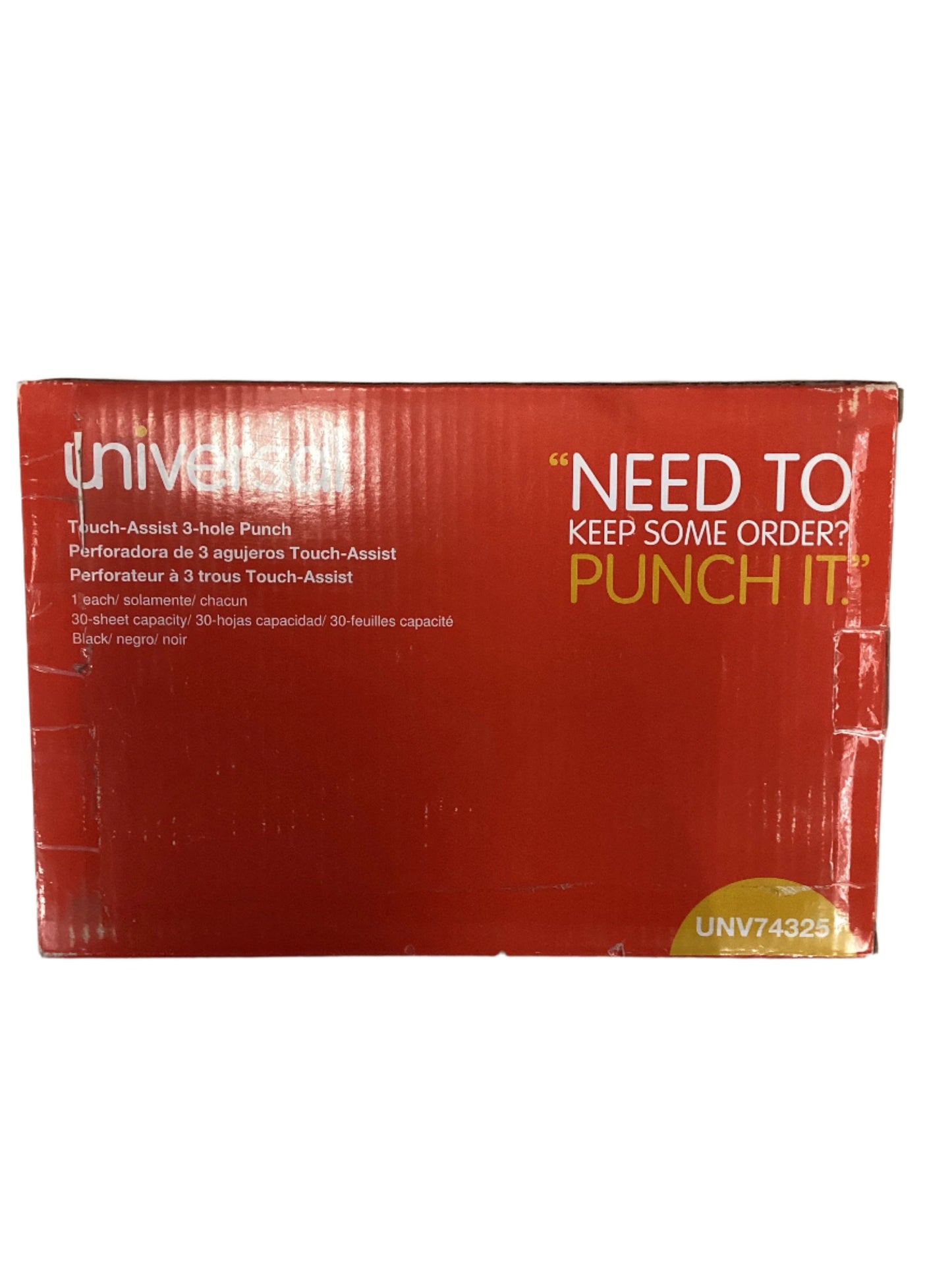 Universal One 30 Sheet Three Hole Power Assist Punch