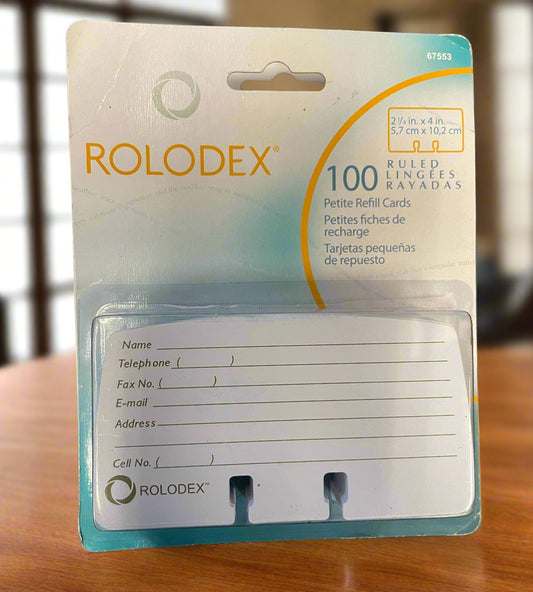 Rolodex Refill Rotary Cards, White, 100/Pack (67553)