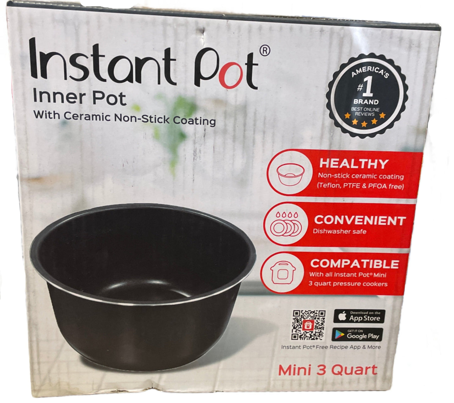 Instant Pot 3 Quart Ceramic Inner Pot Black