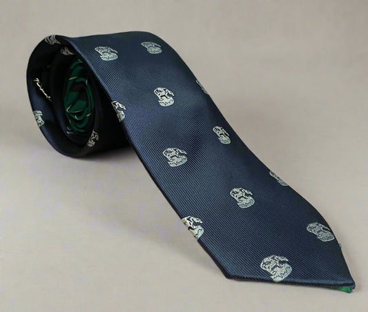 Gytha Mander Haberdashery Tie - Size: Tall Color: Green/Navy Blue Pattern: Silk w/Polar Bear Design