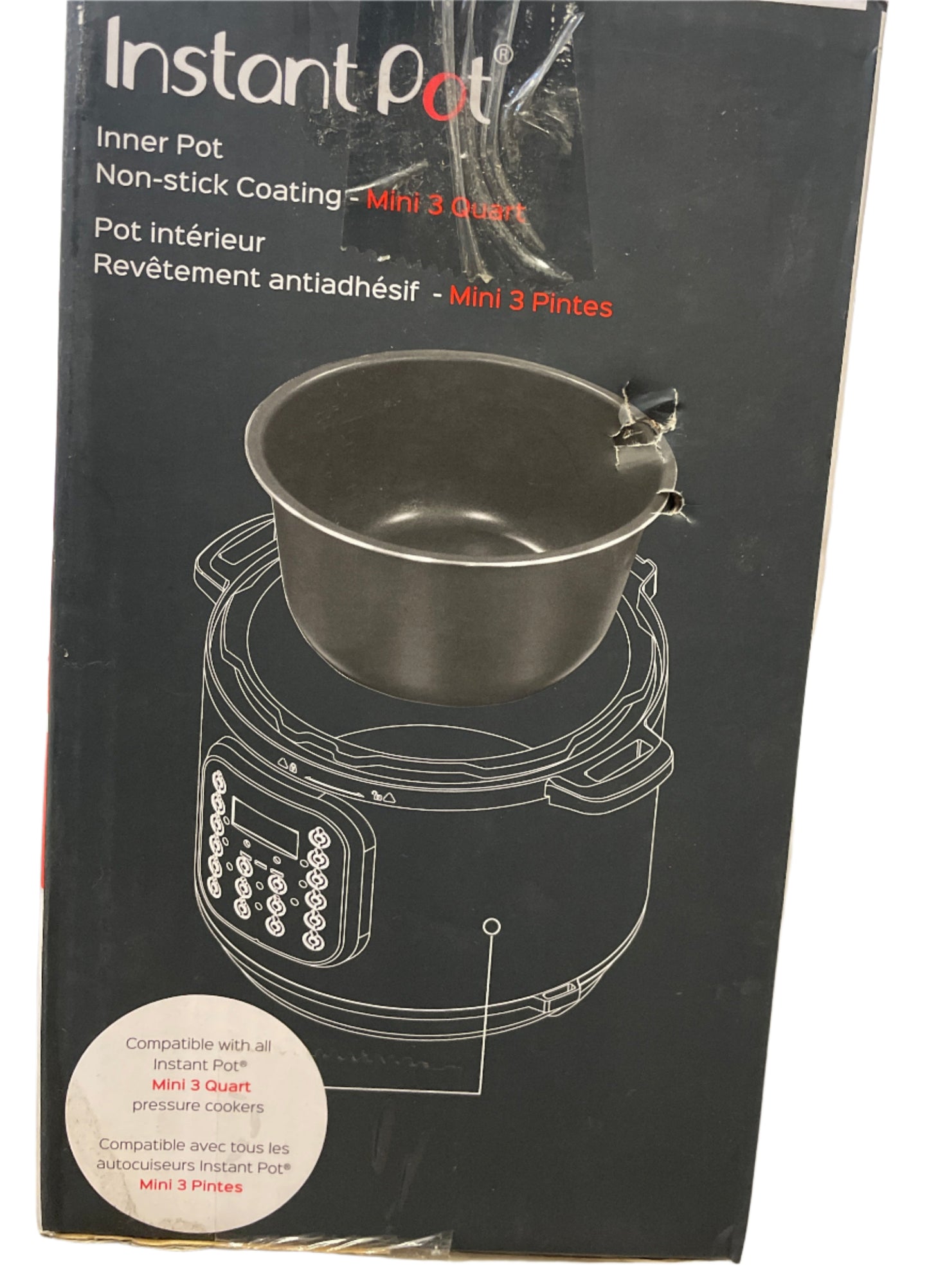 Instant Pot 3 Quart Ceramic Inner Pot Black