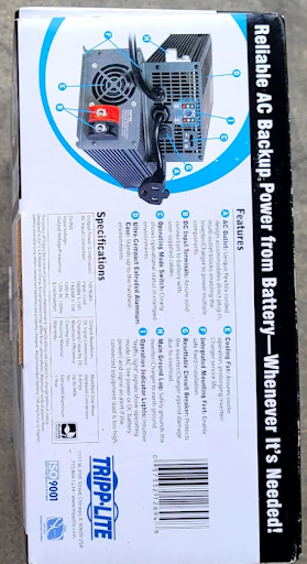 Tripp Lite 700W PowerVerter APS 12VDC 120V Inverter/Charger with Auto-Transfer Switching 1 Outlet, APS700HF