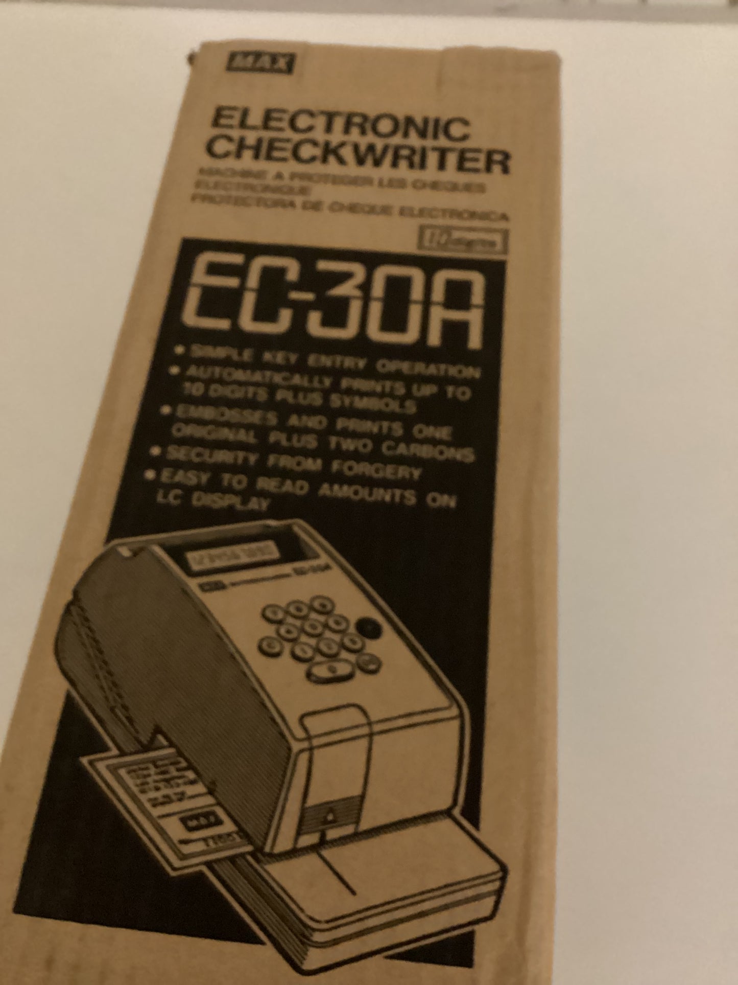 Max EC-30A 10 digit print electronic check writer