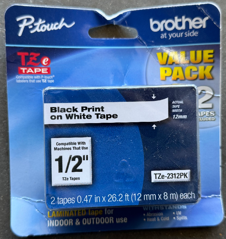 Brother TZE2312PK 2-pack of Laminated Label Tapes - Damaged Box