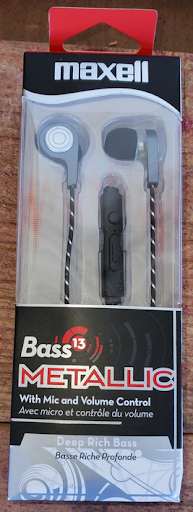 Maxell 199600 Bass 13 Metallic Earbud Silver