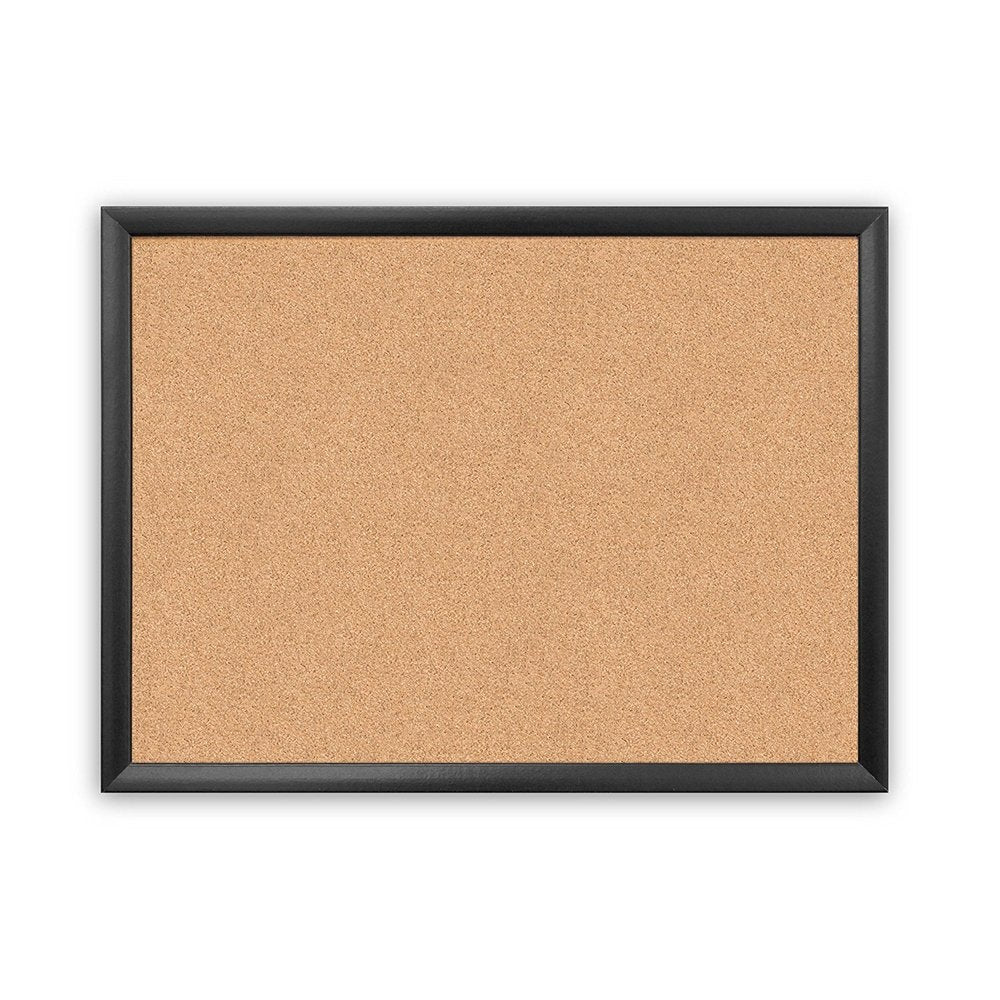UBrands Cork Bulletin Board 23 X 17 Inches Black Wood Frame