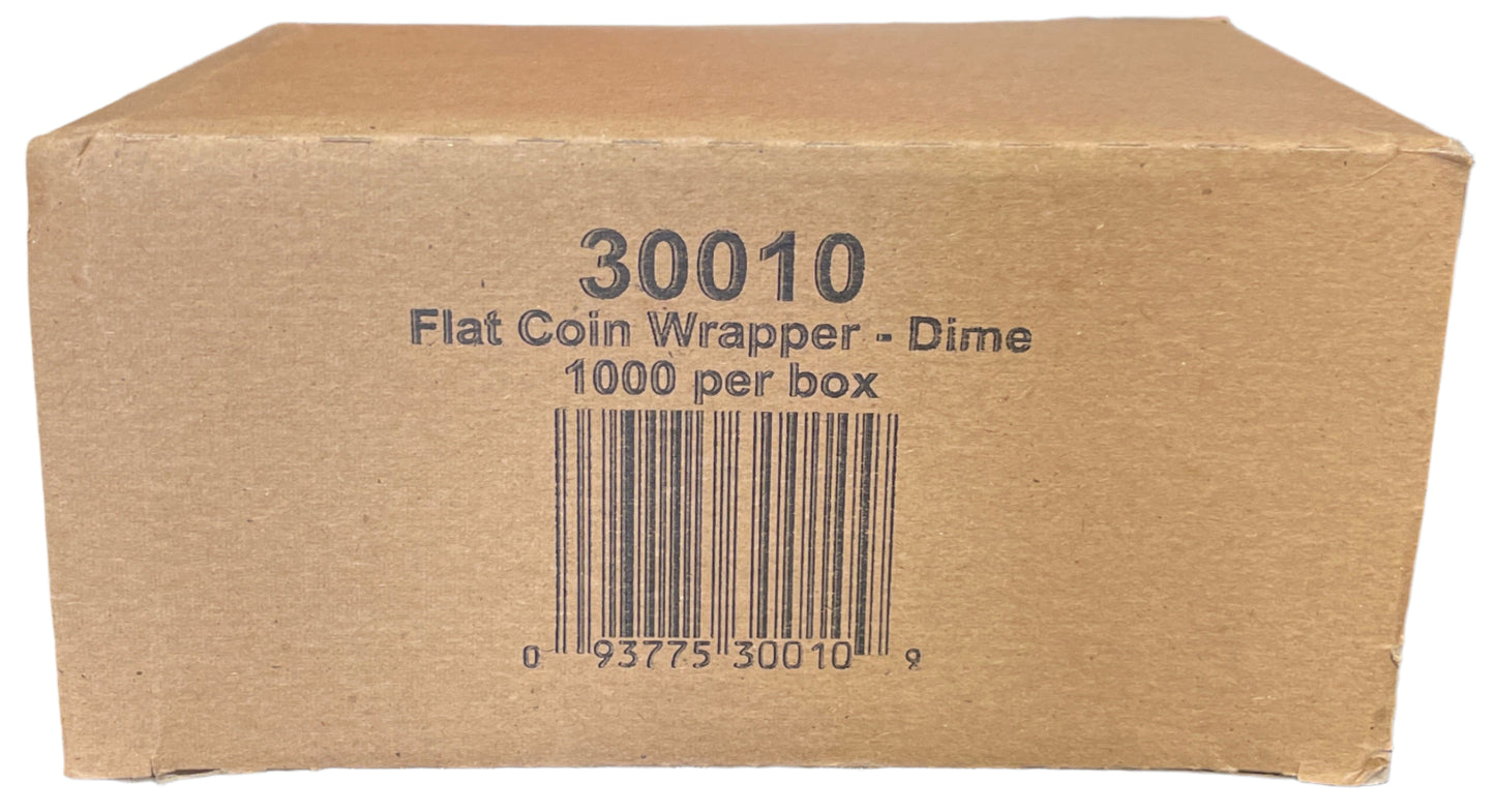 Flat Coin Wrappers, Dimes, $5, 1000 Wrappers/box