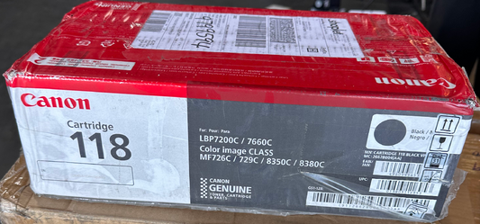 Canon 118 Toner Cartridges used in LBP7200C / LBP7660C printers: Damaged Box - New