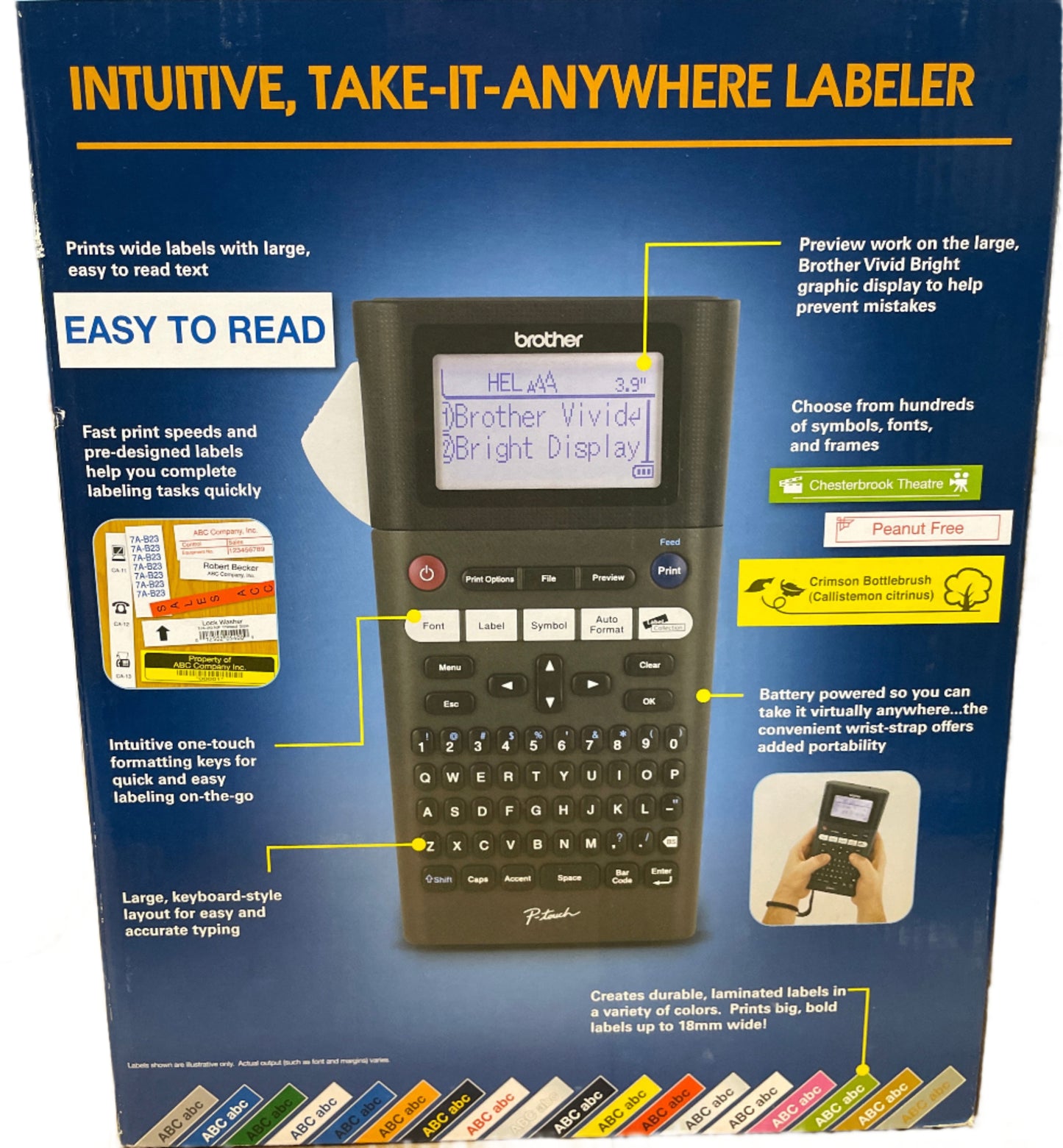 Brother BRT-PTH300 PT-H300 Take-It-Anywhere Labeler with One-Touch Formatting