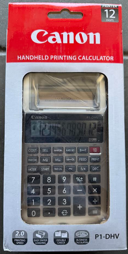 Canon P1-DHV-3 Palm Size Printing Calculator, 1.0 Version