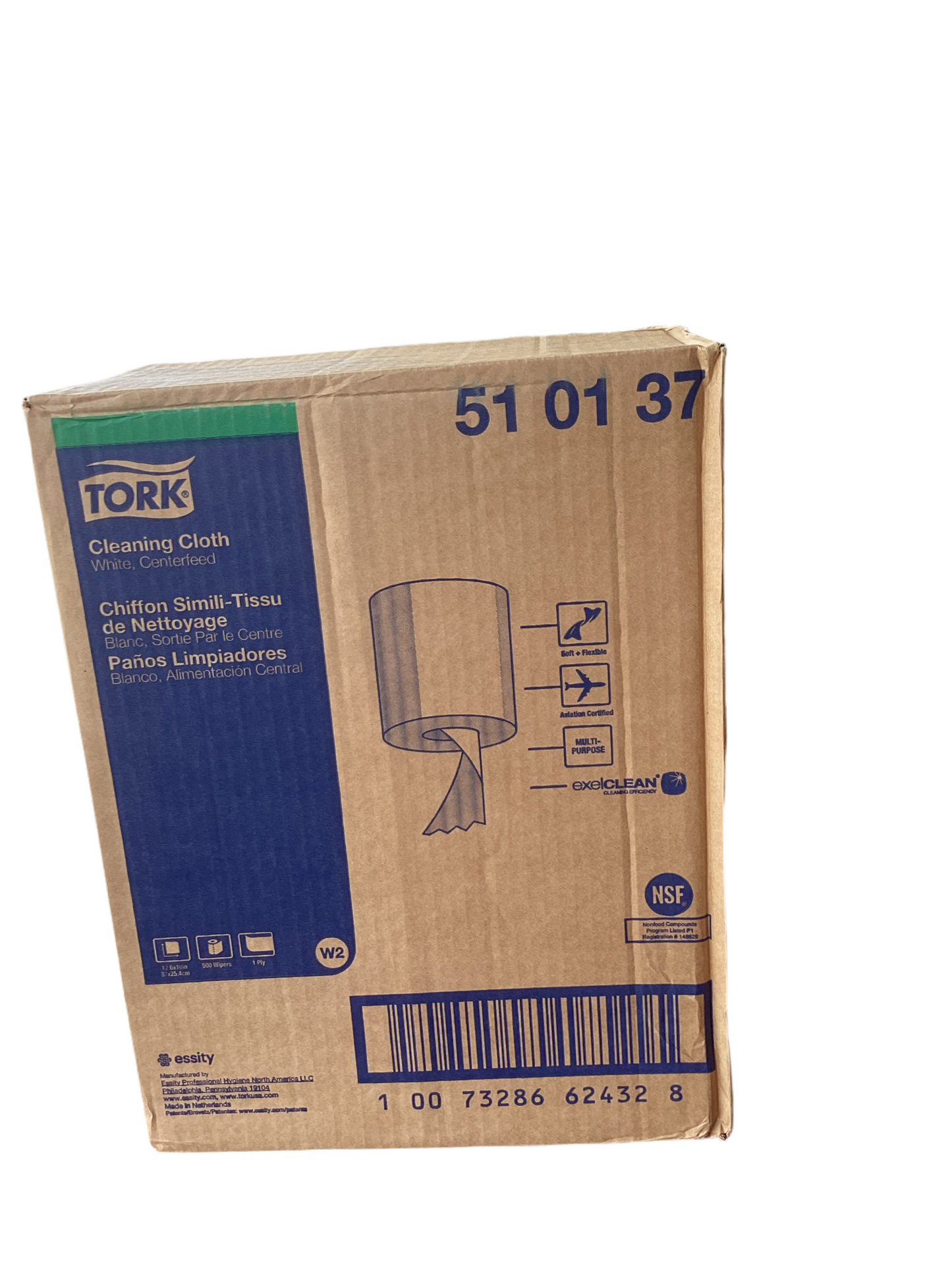 Tork (510137) Cleaning Cloth, 12.6 X 10, 1 Ply, 500/Pack