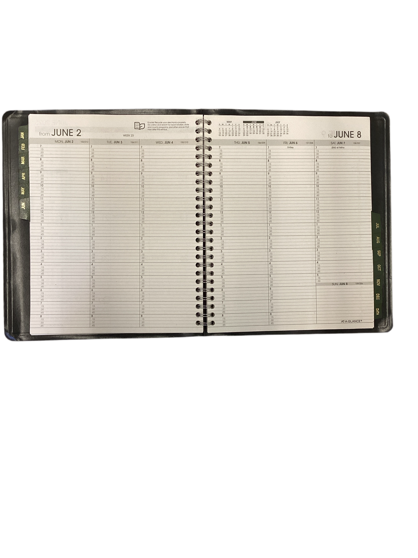 AAG at-a-GLANCE Recycled 2025 weekly monthly appointment book planner, black/medium size 7x8’