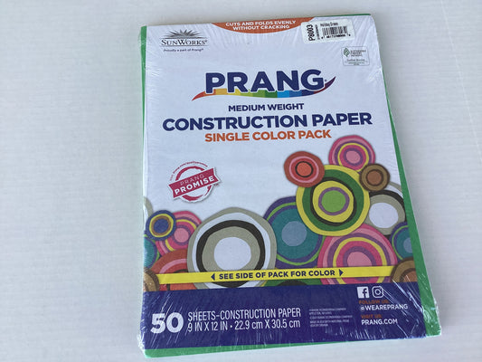 Prang Sunworks Construction Paper, 9 x 12, Green pack of 50