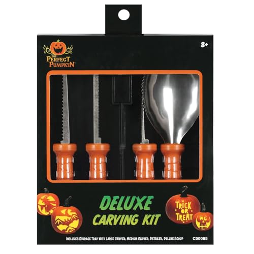 Seasons Deluxe Pumpkin Carving Kit, Stainless Steel Halloween Tools and Accessories Set