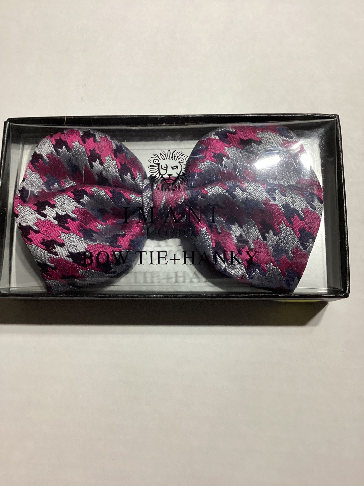 IMANI UOMO CLIP ON BOW TIE (Blue/Black/Rose)