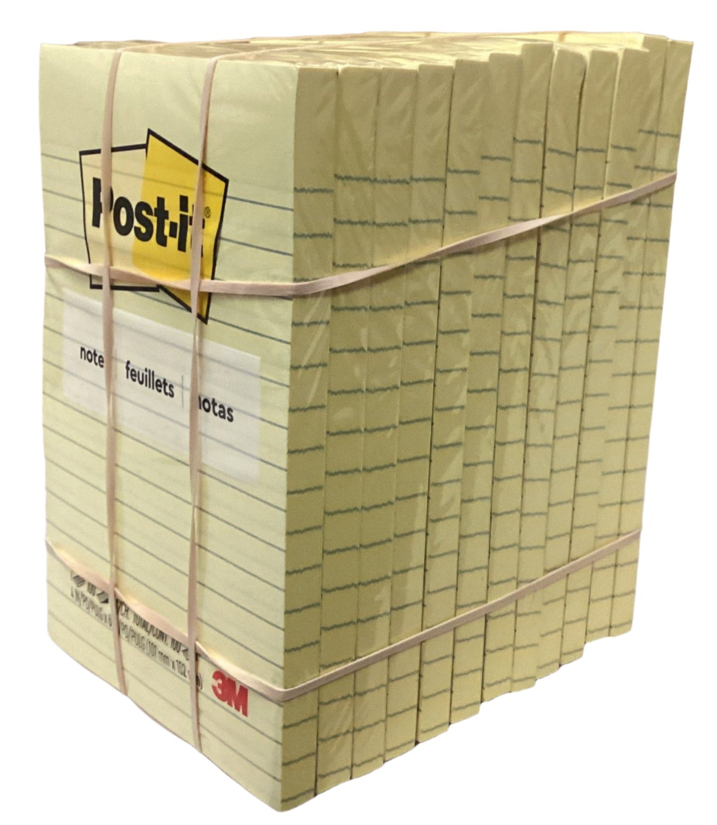 Post-it Notes Original Pads in Canary Yellow, Note Ruled, 4" X 6", 100 Sheets/pad, 12 Pads/pack ( MMM660YW )