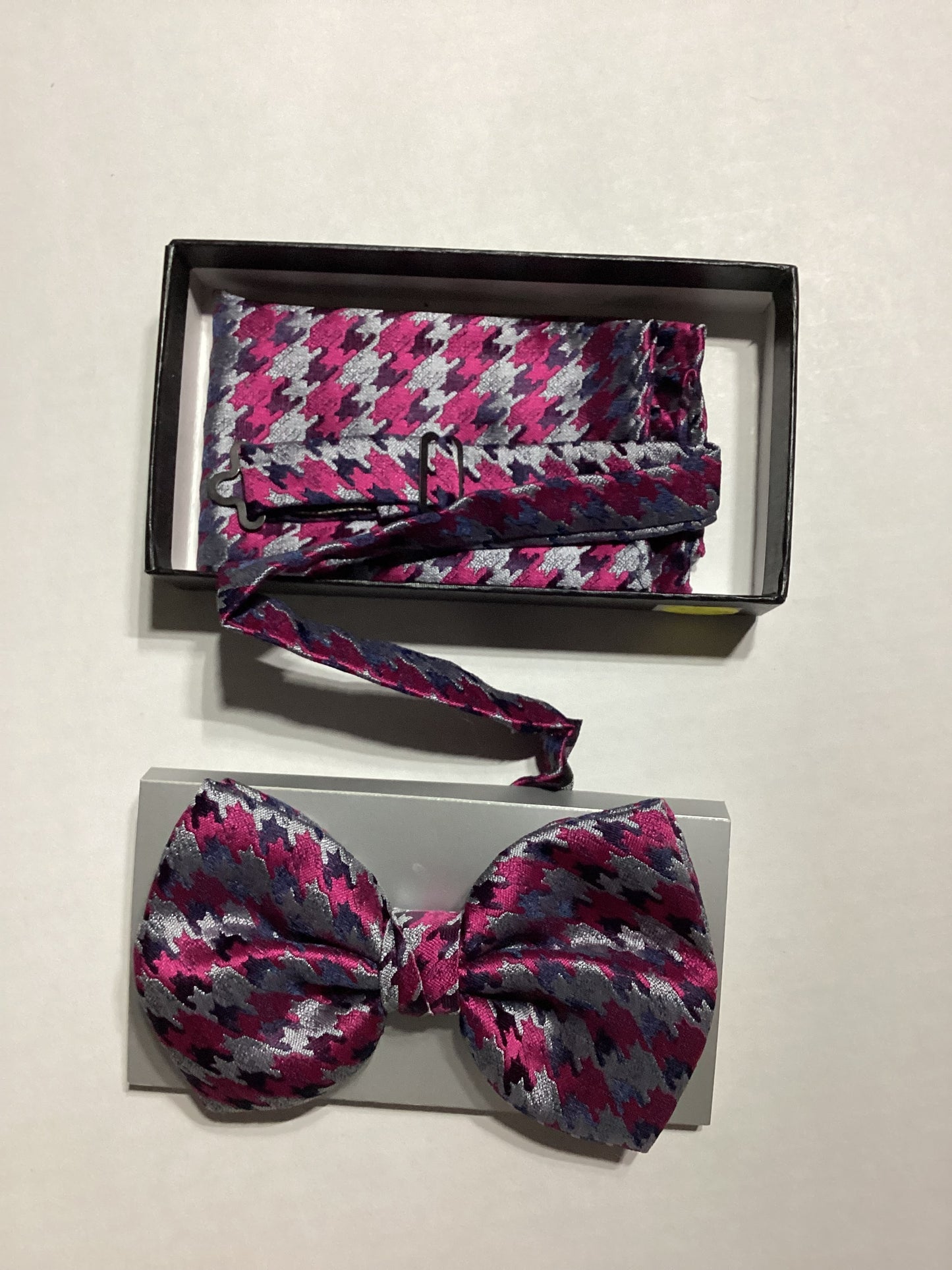 IMANI UOMO CLIP ON BOW TIE (Blue/Black/Rose)