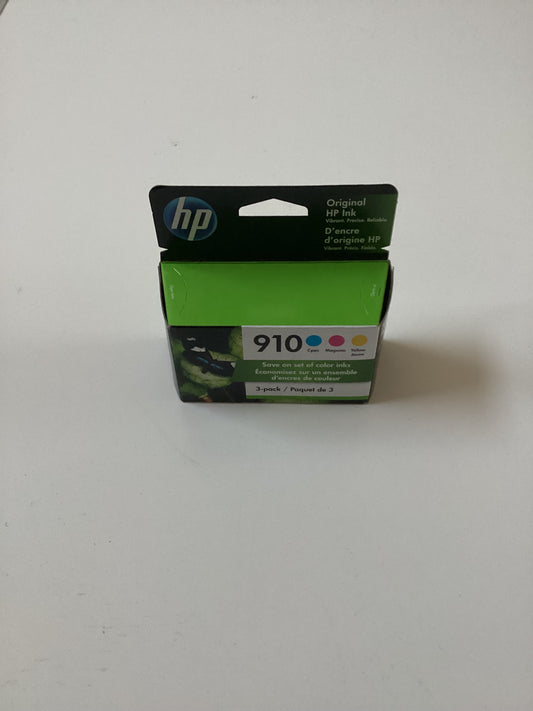 HP 910 cyan, magenta and yellow, original ink, three cartridges ￼