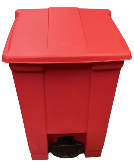 Rubbermaid Commercial Step-on Waste Container, Plastic, 12 Gal, Red