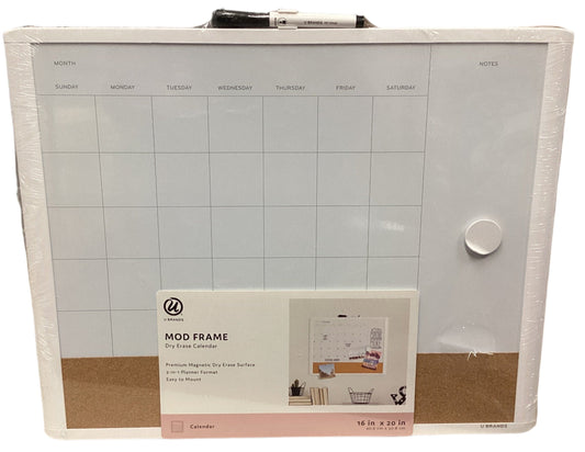 U Brands 16"x20" Mod Frame 3-in-1 Planner Board - White