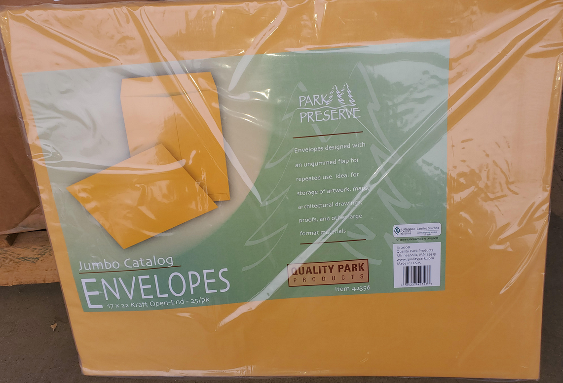 Quality Park 42356 Jumbo Size Kraft Envelope 17 X 22 Light Brown 25/box - All