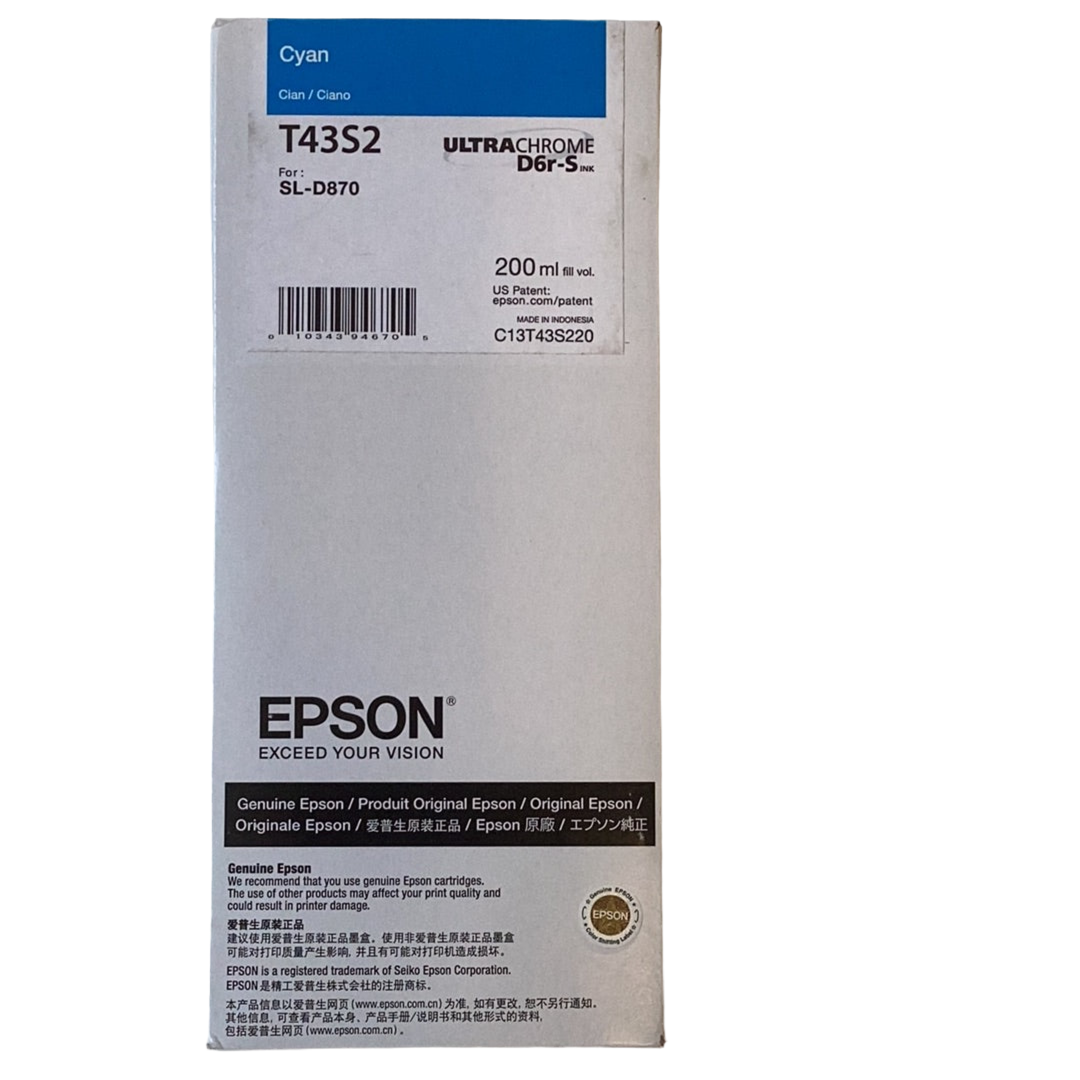 EPSON T43S 200ml Cyan Cartridge