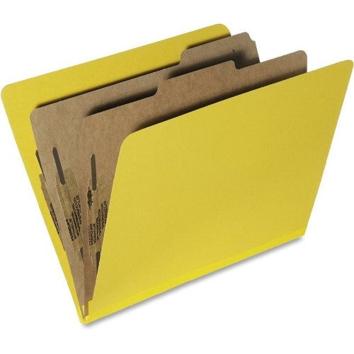 SKILCRAFT NSN5567918 2-Divider 6-Part Pressboard Folders 10 per Box Yellow