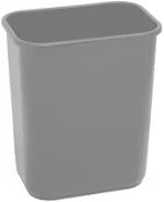 Gray Plastic Wastebasket/Trash Can Medium Size