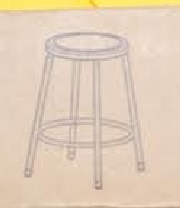 Alera Industrial Metal Shop Stool, Backless, Supports up to 300 Lb, 24" Seat Height, Brown Seat, Gray Base